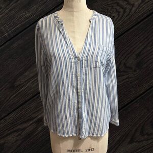 J. Crew Mercantile Tie Sleeve Button-Down Striped Women's Size Medium